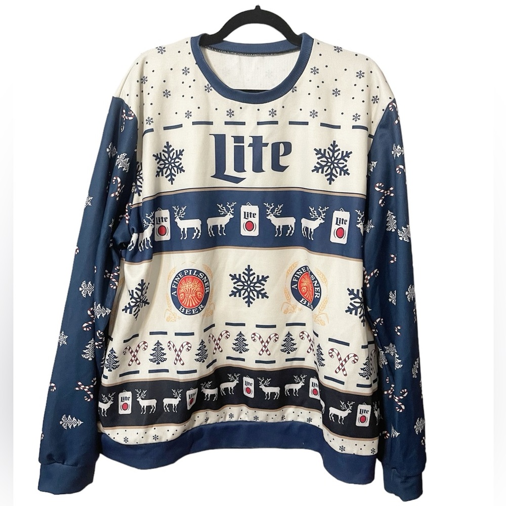 Miller Lite Ugly Christmas Sweater Size XXL